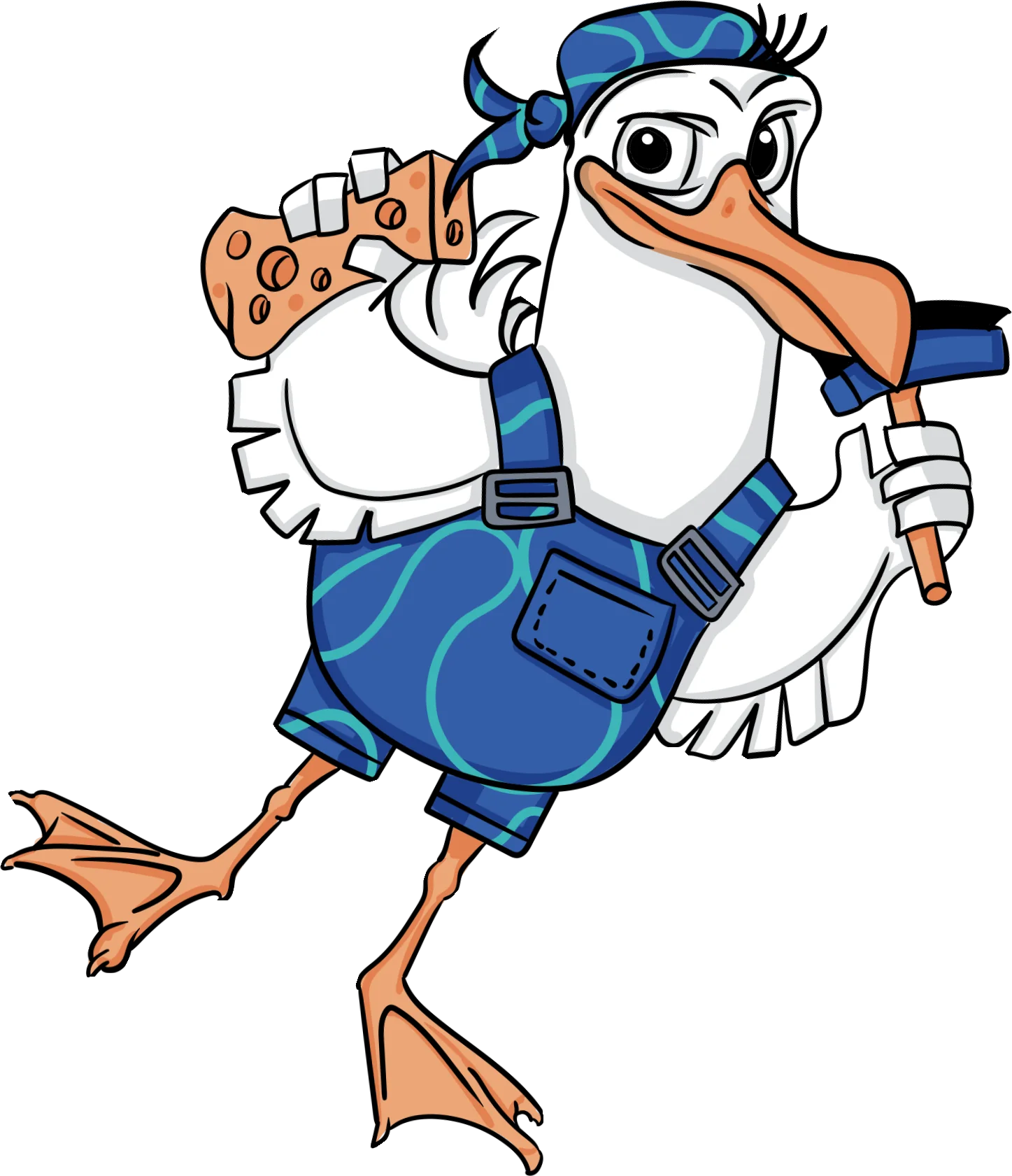 The Swight pelican mascot